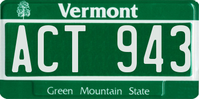 VT license plate ACT943