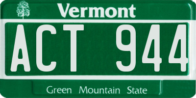 VT license plate ACT944