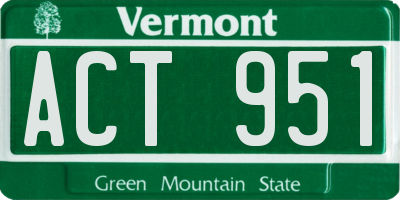 VT license plate ACT951