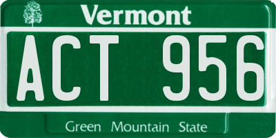 VT license plate ACT956