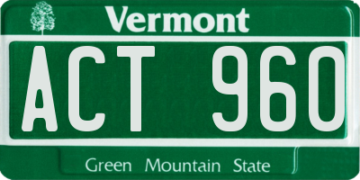 VT license plate ACT960
