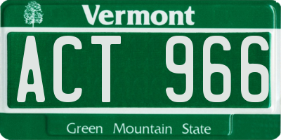 VT license plate ACT966