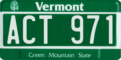 VT license plate ACT971