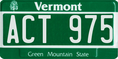 VT license plate ACT975