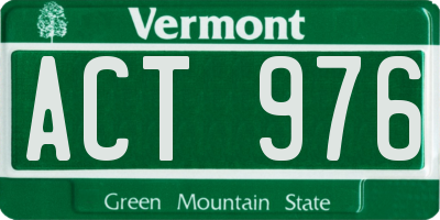 VT license plate ACT976