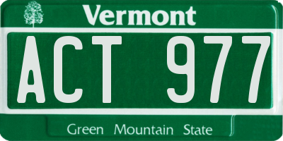 VT license plate ACT977