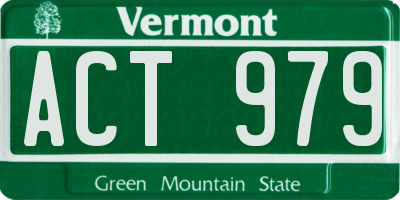 VT license plate ACT979