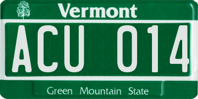 VT license plate ACU014