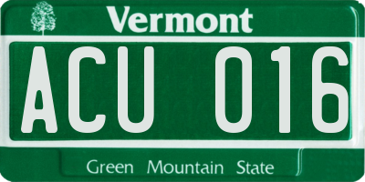 VT license plate ACU016