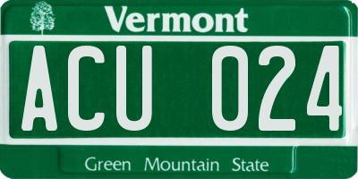 VT license plate ACU024