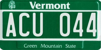 VT license plate ACU044