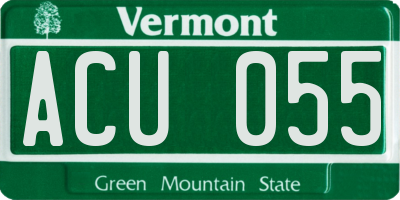VT license plate ACU055