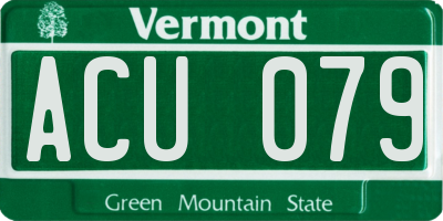 VT license plate ACU079