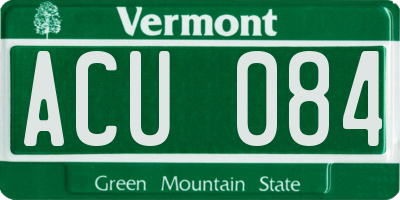 VT license plate ACU084