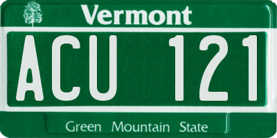 VT license plate ACU121