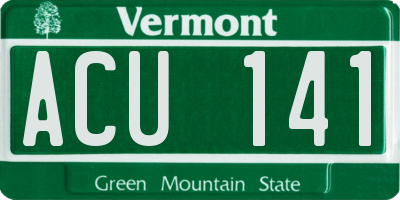 VT license plate ACU141