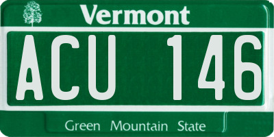 VT license plate ACU146