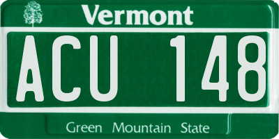 VT license plate ACU148