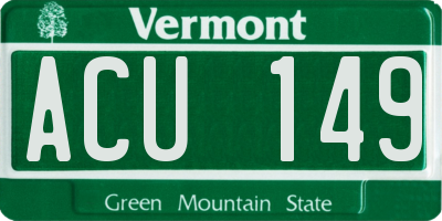 VT license plate ACU149