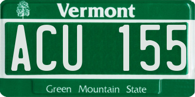 VT license plate ACU155