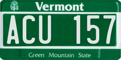 VT license plate ACU157