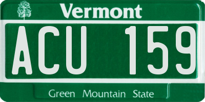 VT license plate ACU159