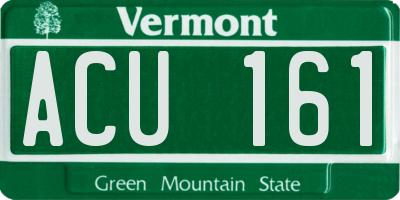VT license plate ACU161