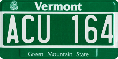 VT license plate ACU164