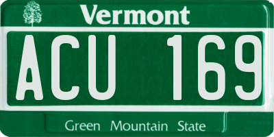 VT license plate ACU169
