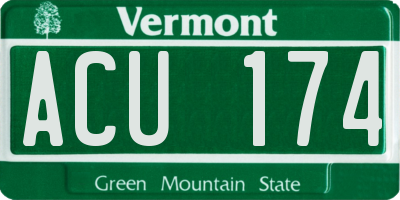 VT license plate ACU174