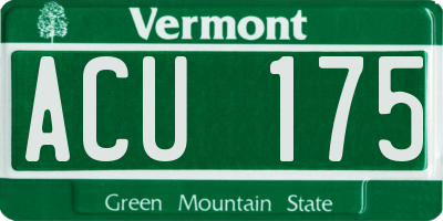 VT license plate ACU175