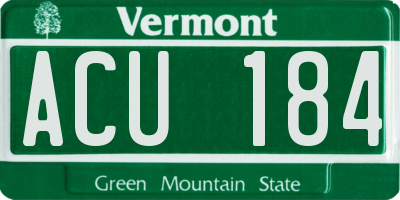 VT license plate ACU184