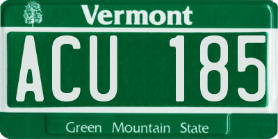 VT license plate ACU185