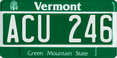 VT license plate ACU246