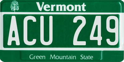 VT license plate ACU249