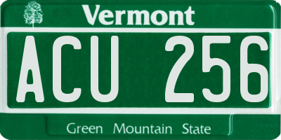 VT license plate ACU256