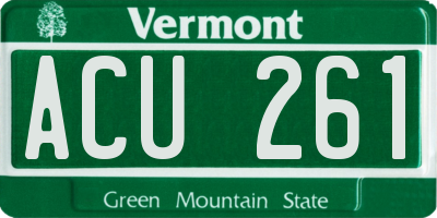 VT license plate ACU261