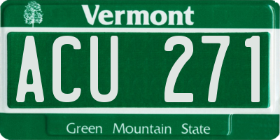 VT license plate ACU271