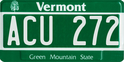 VT license plate ACU272