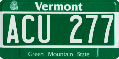VT license plate ACU277