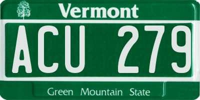 VT license plate ACU279