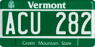 VT license plate ACU282