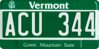 VT license plate ACU344