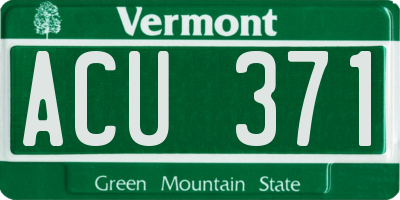 VT license plate ACU371
