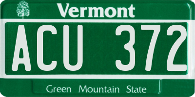 VT license plate ACU372