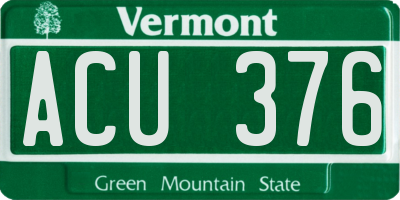 VT license plate ACU376