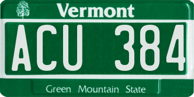 VT license plate ACU384