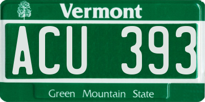 VT license plate ACU393