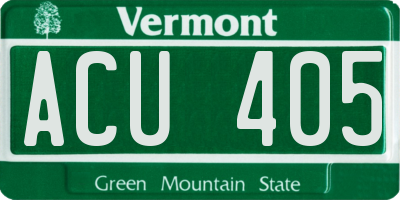 VT license plate ACU405