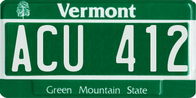 VT license plate ACU412